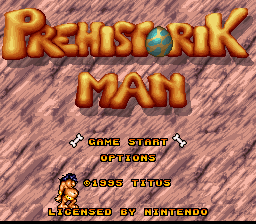Prehistorik Man (USA) Title Screen